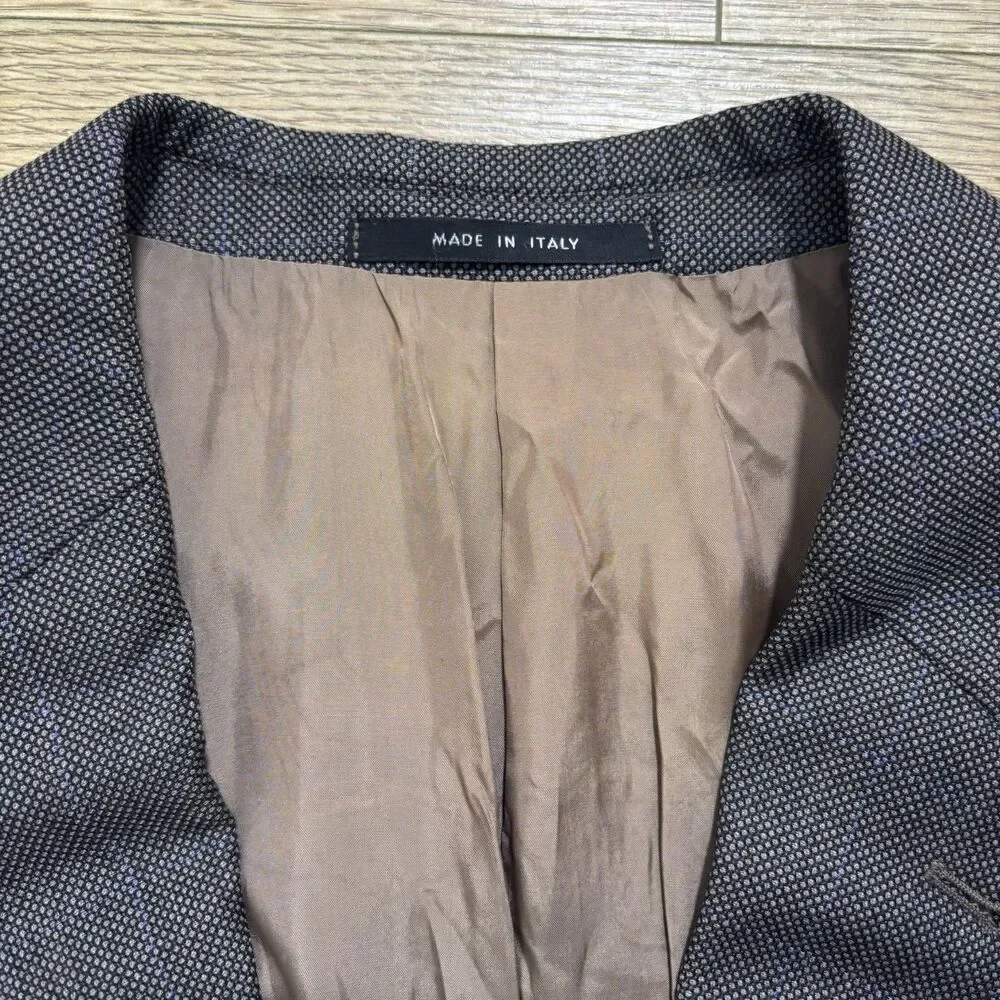 Armani Collezioni Blazer Men's 44L Brown Birdseye Wool Italy Old Money Luxury